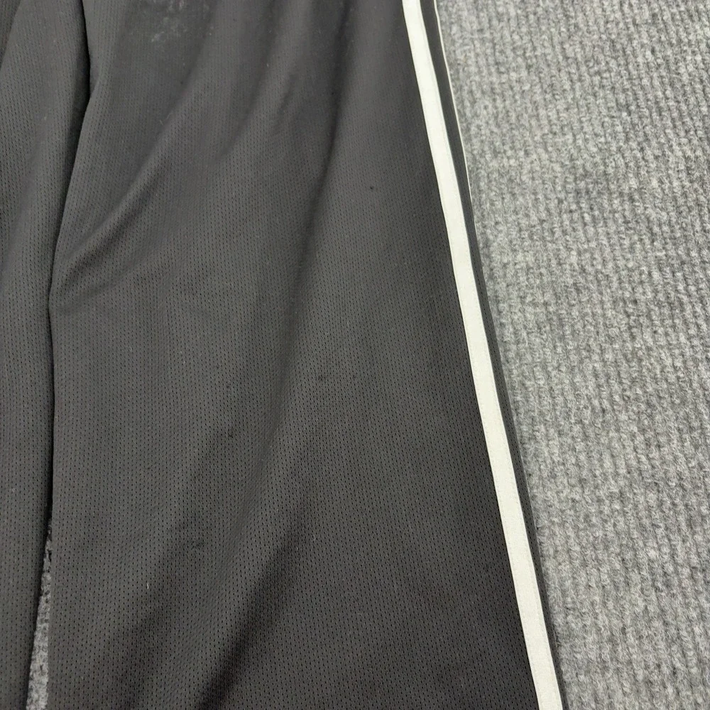 Adidas Track Pants Mens XL Black Polyester Three Stripe Mesh Athletic Sporty
